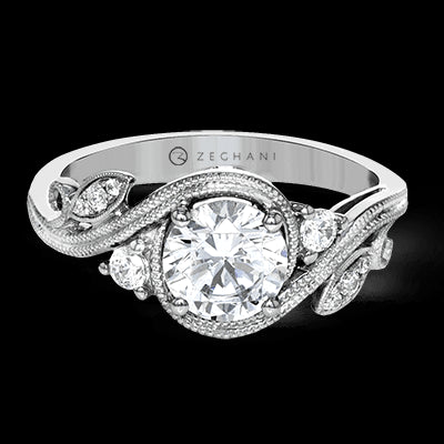 ZR1470 Engagement Ring in 14k Gold with Diamonds