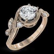 ZR1470 Engagement Ring in 14k Gold with Diamonds