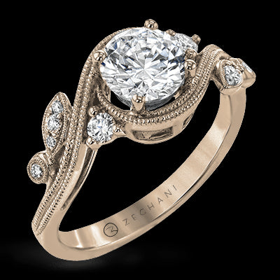 ZR1470 Engagement Ring in 14k Gold with Diamonds