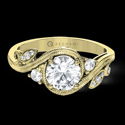 ZR1470 Engagement Ring in 14k Gold with Diamonds