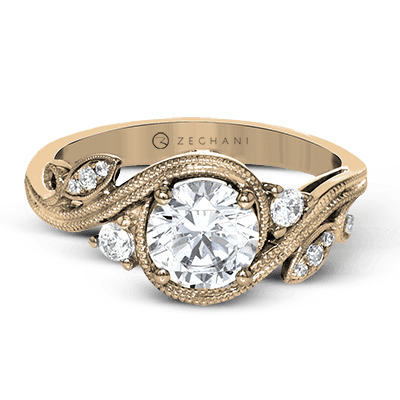 ZR1470 Engagement Ring in 14k Gold with Diamonds