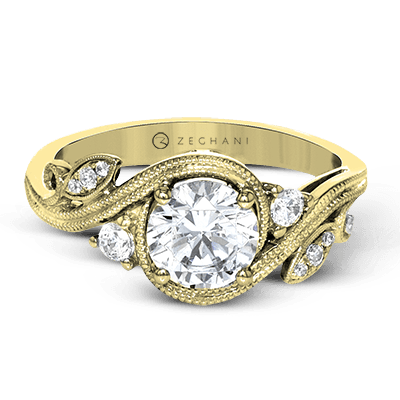 ZR1470 Engagement Ring in 14k Gold with Diamonds