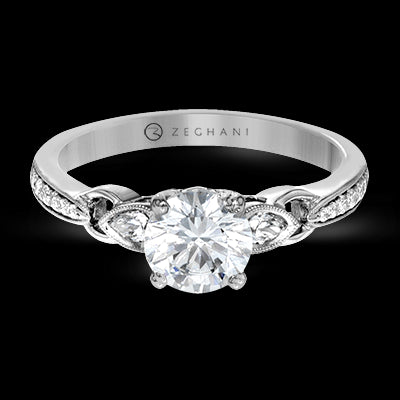 ZR1472 Engagement Ring in 14k Gold with Diamonds
