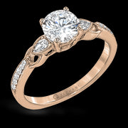 ZR1472 Engagement Ring in 14k Gold with Diamonds