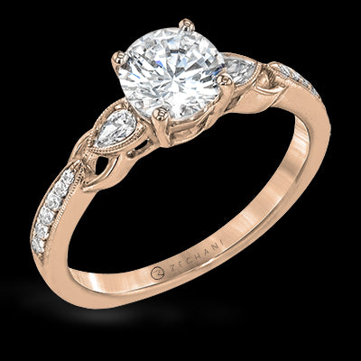 ZR1472 Engagement Ring in 14k Gold with Diamonds