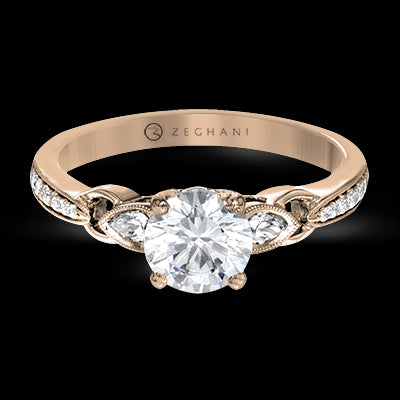 ZR1472 Engagement Ring in 14k Gold with Diamonds