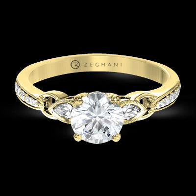ZR1472 Engagement Ring in 14k Gold with Diamonds