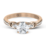 ZR1472 Engagement Ring in 14k Gold with Diamonds
