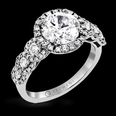 ZR1494 Engagement Ring in 14k Gold with Diamonds