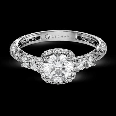 ZR1500 Engagement Ring in 14k Gold with Diamonds