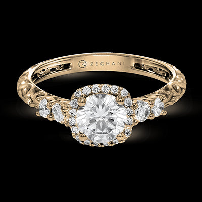ZR1500 Engagement Ring in 14k Gold with Diamonds
