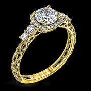 ZR1500 Engagement Ring in 14k Gold with Diamonds