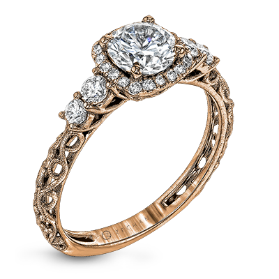 ZR1500 Engagement Ring in 14k Gold with Diamonds