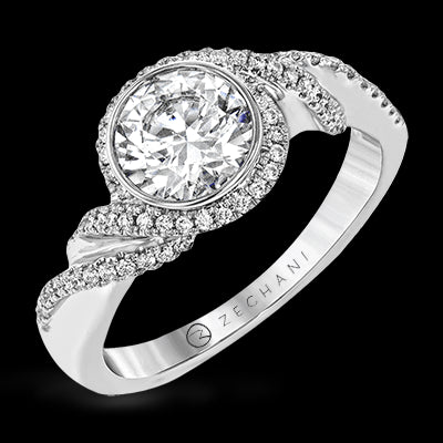 ZR1508 Engagement Ring in 14k Gold with Diamonds