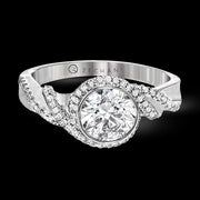 ZR1508 Engagement Ring in 14k Gold with Diamonds