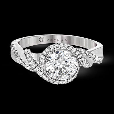 ZR1508 Engagement Ring in 14k Gold with Diamonds