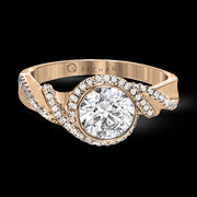 ZR1508 Engagement Ring in 14k Gold with Diamonds