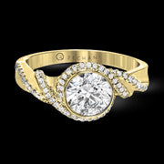 ZR1508 Engagement Ring in 14k Gold with Diamonds