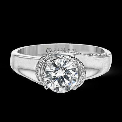 ZR1509 Engagement Ring in 14k Gold with Diamonds