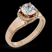 ZR1509 Engagement Ring in 14k Gold with Diamonds