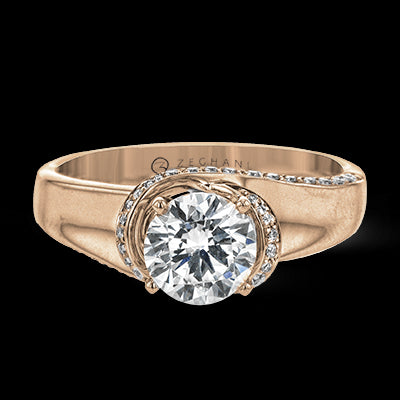 ZR1509 Engagement Ring in 14k Gold with Diamonds