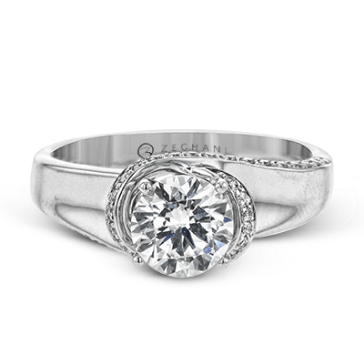 ZR1509 Engagement Ring in 14k Gold with Diamonds
