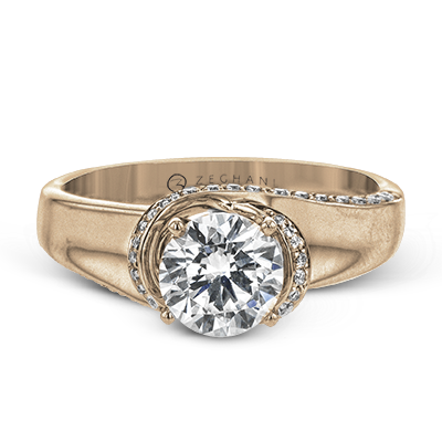 ZR1509 Engagement Ring in 14k Gold with Diamonds