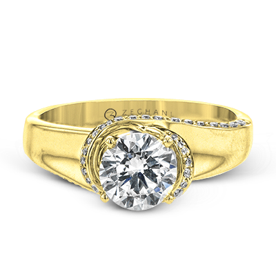 ZR1509 Engagement Ring in 14k Gold with Diamonds