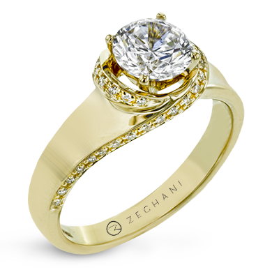 ZR1509 Engagement Ring in 14k Gold with Diamonds