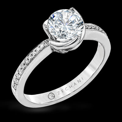 ZR1528 Engagement Ring in 14k Gold with Diamonds