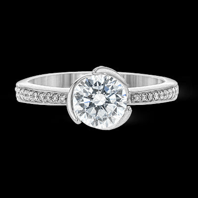 ZR1528 Engagement Ring in 14k Gold with Diamonds