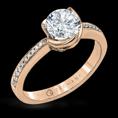ZR1528 Engagement Ring in 14k Gold with Diamonds