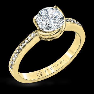 ZR1528 Engagement Ring in 14k Gold with Diamonds