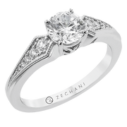 ZR1541-A Engagement Ring in 14k Gold with Diamonds
