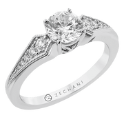 ZR1541-A Engagement Ring in 14k Gold with Diamonds