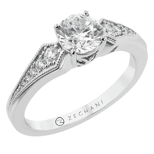 ZR1541-A Engagement Ring in 14k Gold with Diamonds