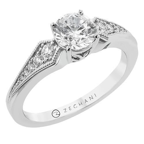 ZR1541-A Engagement Ring in 14k Gold with Diamonds