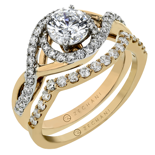 ZR1549 Wedding Set in 14k Gold with Diamonds