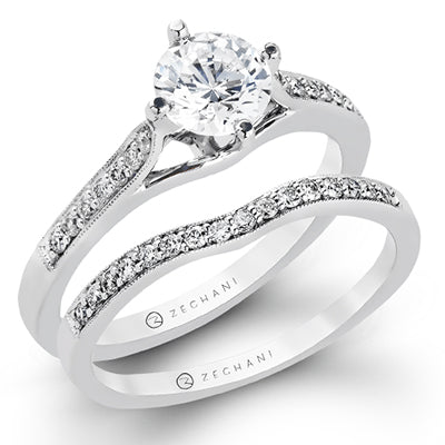 ZR155 Wedding Set in 14k Gold with Diamonds