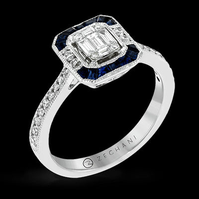 ZR1555 Color Ring in 14k Gold with Diamonds