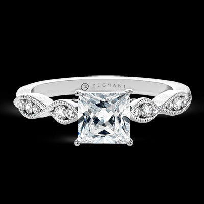 ZR1556 Engagement Ring in 14k Gold with Diamonds
