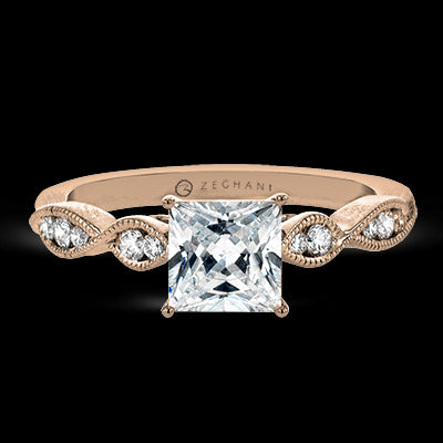 ZR1556 Engagement Ring in 14k Gold with Diamonds