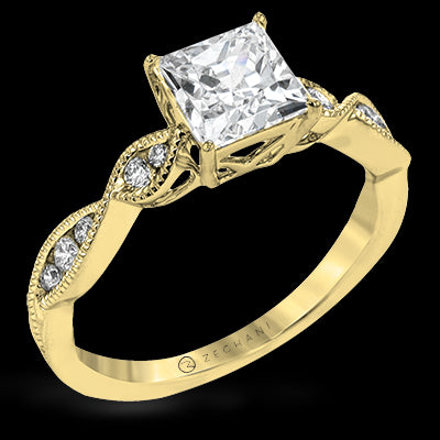 ZR1556 Engagement Ring in 14k Gold with Diamonds