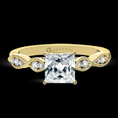 ZR1556 Engagement Ring in 14k Gold with Diamonds