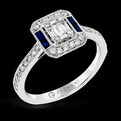 ZR1557 Color Ring in 14k Gold with Diamonds