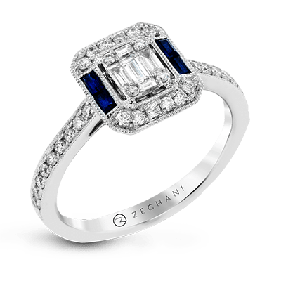 ZR1557 Color Ring in 14k Gold with Diamonds