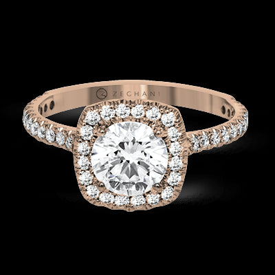 ZR1562 Engagement Ring in 14k Gold with Diamonds
