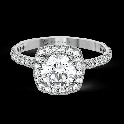 ZR1562 Engagement Ring in 14k Gold with Diamonds