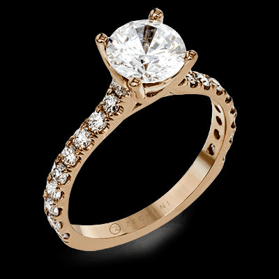 ZR1563 Engagement Ring in 14k Gold with Diamonds