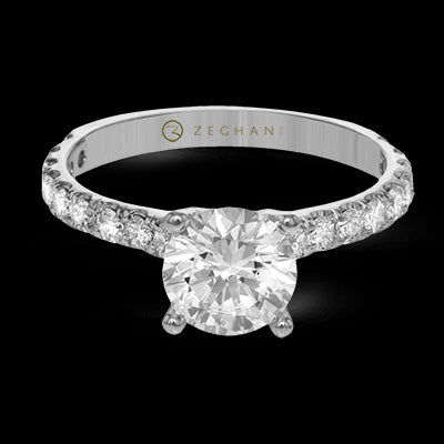 ZR1563 Engagement Ring in 14k Gold with Diamonds